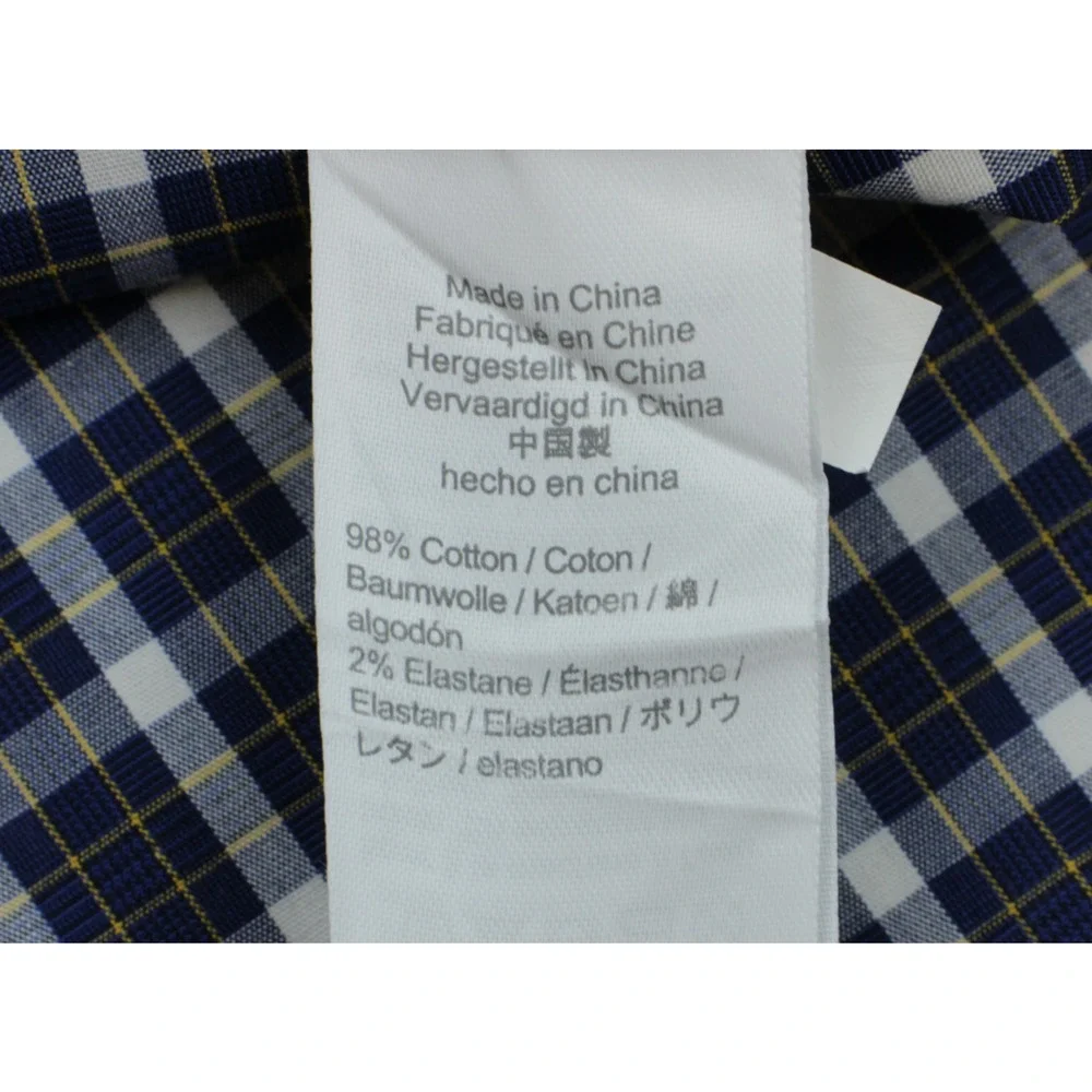 J‎ Crew Shirt Mens XL (17-17.5) Check Thompson Flex Wrinkle Free Cotton Blend